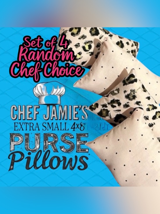 Hand Crafted Handbags - Purse Pillows Extra Small Handcrafted by Chef Jamie set of 4/4x8 pick fabric